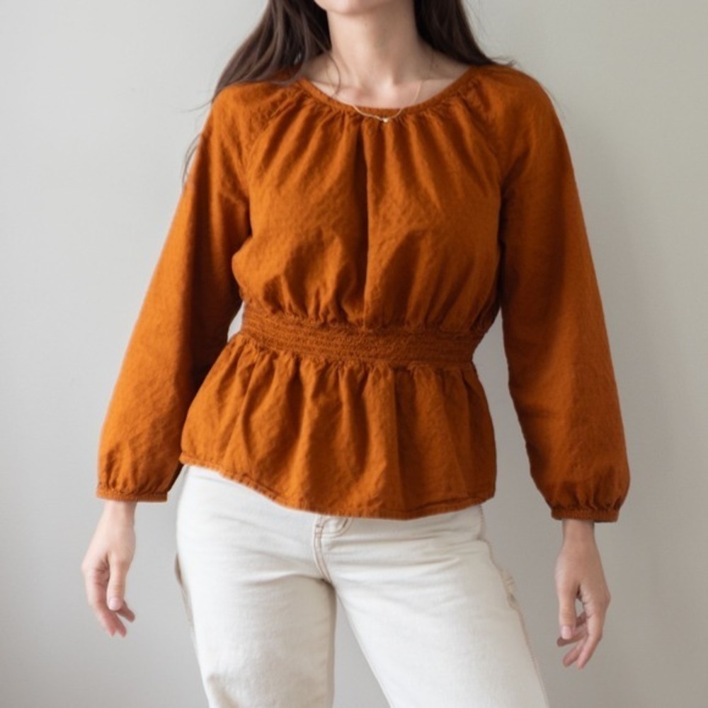 Orange Universal Thread Peasant Top Size XS